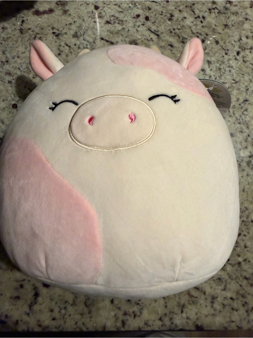 Caedyn the Cow Squishmallow - Cream and Pink Cute 10” Plush